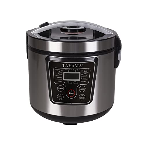 Tayama 1 qt. Mini Ceramic Stew Slow Cooker with Pre-Settings and Built-in Timer, White