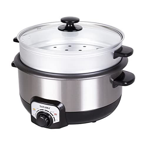 3 Qt. Tayama Multi-Cooker with Steamer, Glass Lid - Black