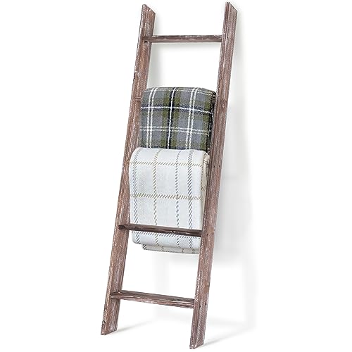TEAKMAMA 4.5 Ft Blanket Ladder, Easy to Assemble - Brown