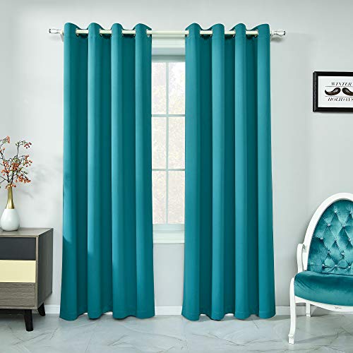 Teal Curtains - Light Blocking Thermal Insulated Drapes