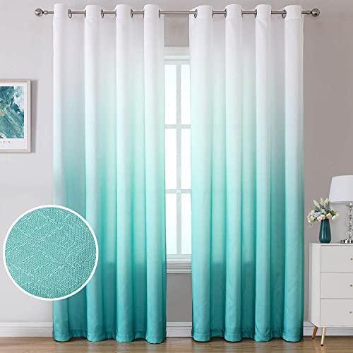 Teal Ombre Curtain Panels 4119TlaYmL 