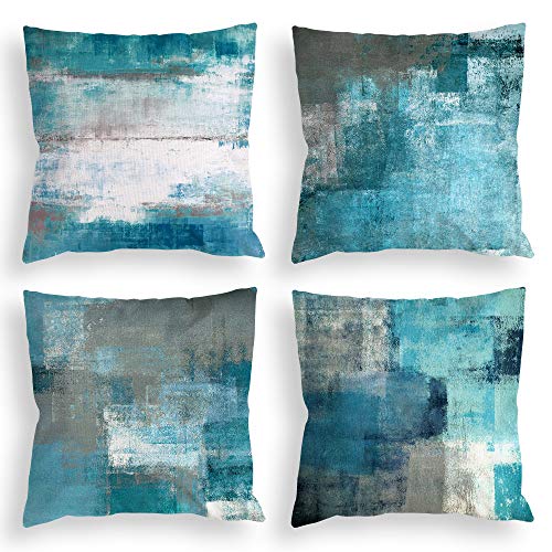 Teal Throw Pillow Covers 18x18 Set of 4