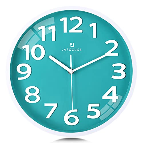Teal Wall Clock for Living Room Decor