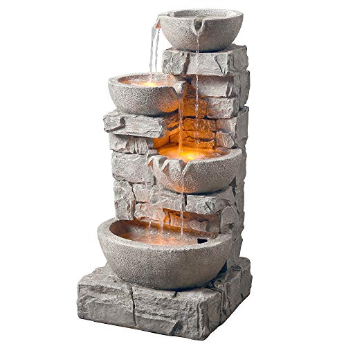 Teamson Home Outdoor Stacked Stone Fountain