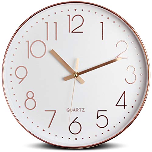 Tebery 12-Inch Rose Gold Silent Wall Clock