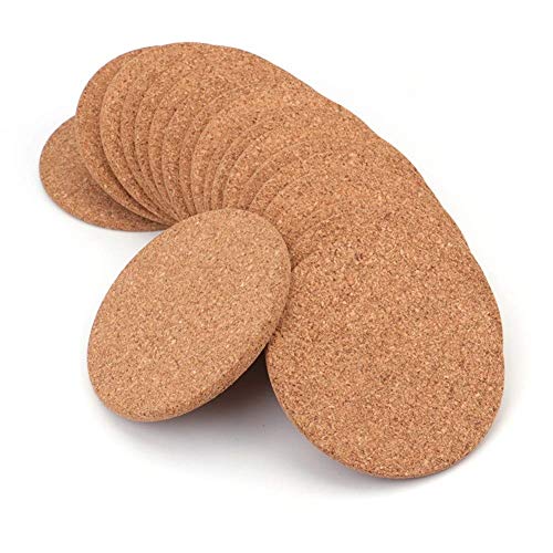 Tebery Cork Coasters for Drinks - 20 Pack
