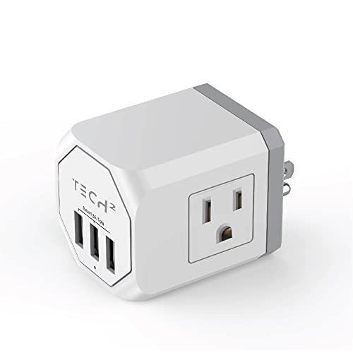 TECH² 3-Sided Surge Protector Cube with USB Ports