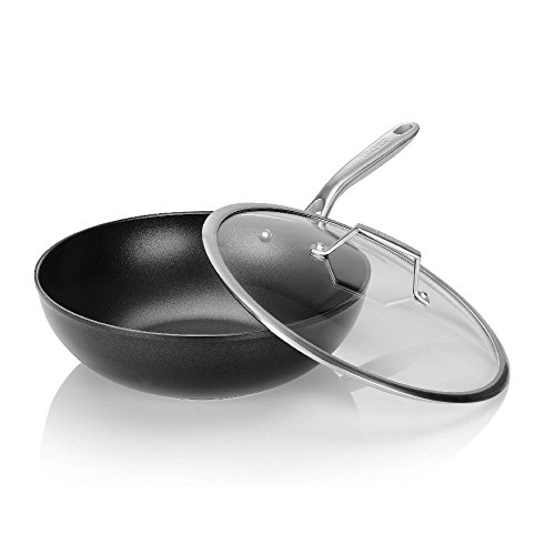 TECHEF Onyx Collection 12" Nonstick Wok with Glass Lid, PFOA Free