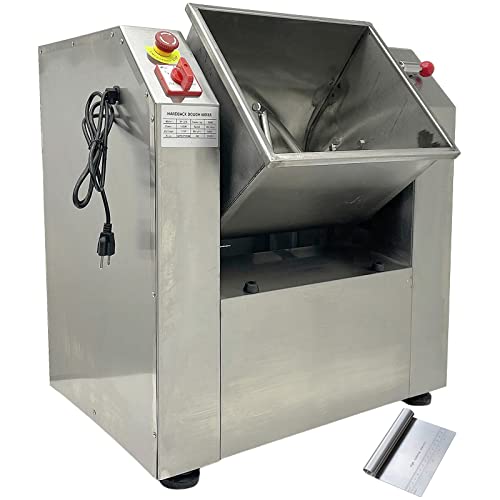 TECHTONGDA Stainless Steel Dough Mixer: 25 KG Capacity, 90 Degree Tilt