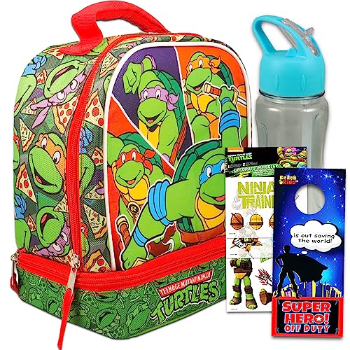 TMNT Boys' Lunch Bag Set with Box, Water Bottle, Stickers