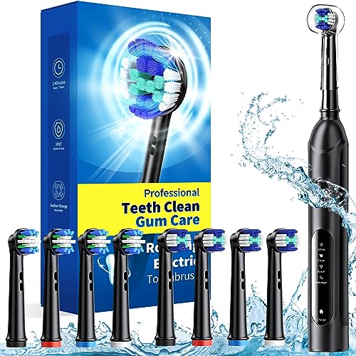 TEETHEORY Rotating Electric Toothbrush with 8 Brush Heads