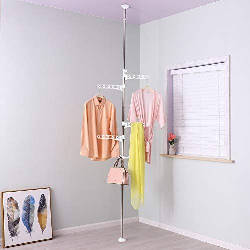 Telescopic Laundry Tension Pole Clothes Hanging Drying Rack