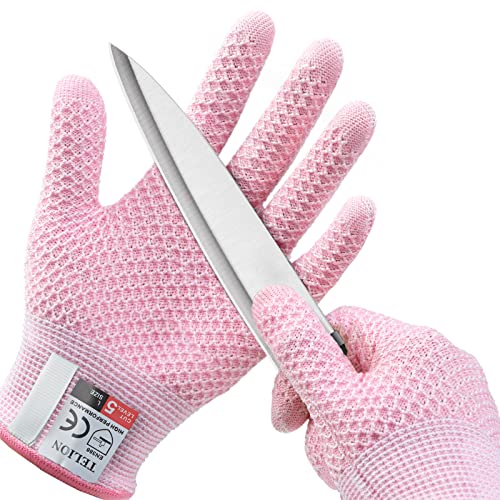 TELION Cut-Resistant Gloves: No Cut, Food Grade, EN388 Level 5