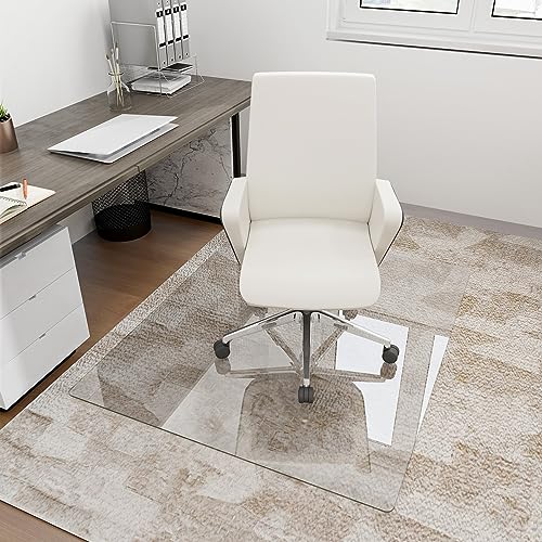 Tempered Glass Office Chair Mat - Transparent and Durable