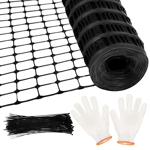 Temporary Plastic Mesh Fencing Roll with Gloves and Wire Ties