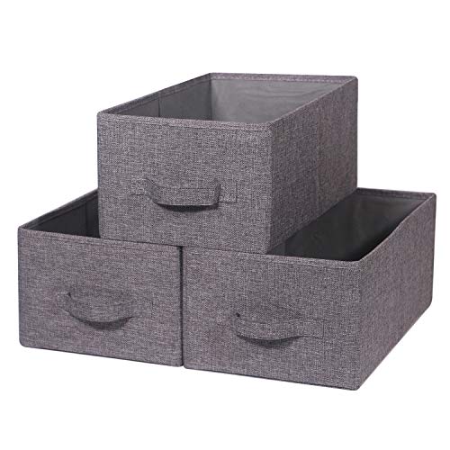TENABORT Set of 3 Fabric Organizer Bins for Home and Office Storage