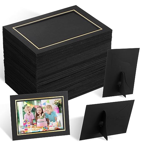 Anwyll Paper Picture Frames 4x6,30 Pcs Black Paper Photo Frames,Cardboard  Picture Frames with Clips and Strings,DIY Clip Photo Holders Photo Hanging