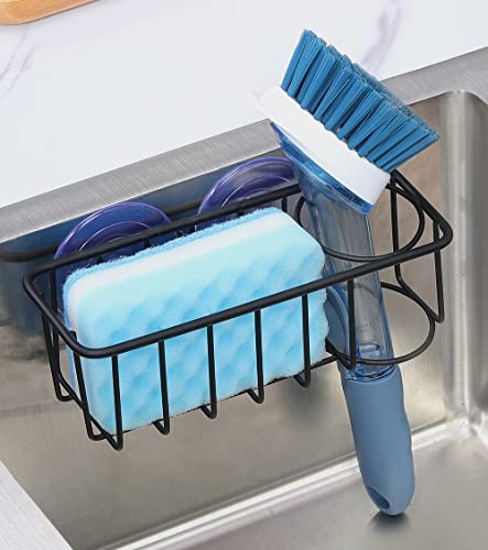 AllTopBargains Kitchen Sink Caddy Organizer Sponge Dish Brush Holder Suction Cup Clear Plastic