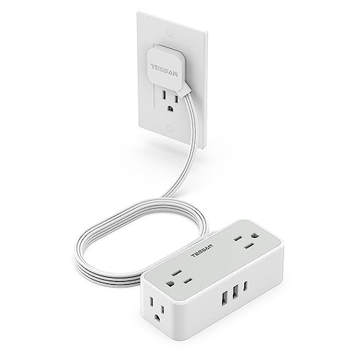 TESSAN Small Flat Extension Cord