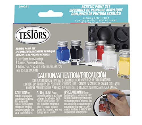  Testors Auto Detail Enamel Paint Set, .25 oz bottles