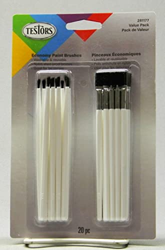 TESTORS Economy Paint Brush Set - 20 Brushes