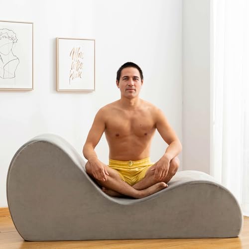 TESZONE Yoga Chaise Lounge for Stretching Relaxation (Light Grey)