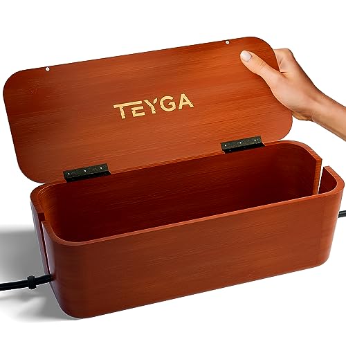 TEYGA BamBox Premium - Stylish Bamboo Cable Management Box