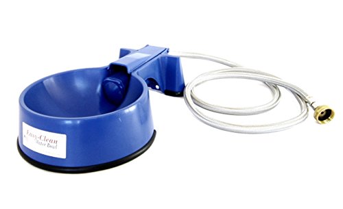 Easy-Clean Auto-Fill Water Bowl with Long Stainless Steel Hose, 32oz, Blue