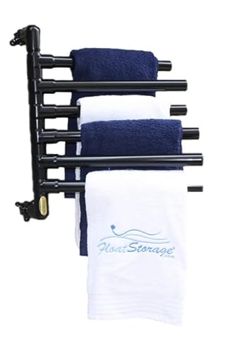 6-Arm Swivel Outdoor Pool Towel Rack - Rust-Free PVC Design