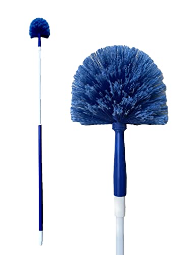  2PCS Telescopic Bendable Microfiber Hand Duster with Extendable  Pole and Washable Duster Head Cleaning Brush Perfect for Office/Home/Car  (Blue+Gray) : Health & Household