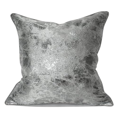 THE-TINOART Grey Silver Accent Pillow Cover