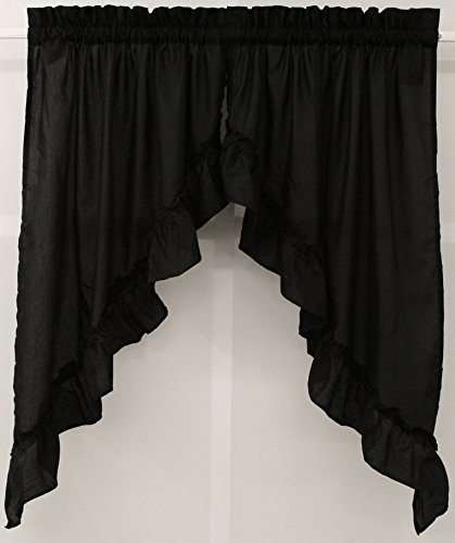 The_Curtain_Shop Stacey Solid Swag Pair 60Wx38L Black