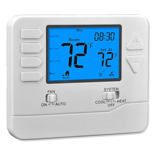 Suuwer 5-1-1 Day Programmable Thermostat: 2 Heat/2 Cool