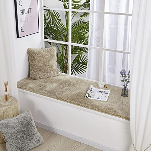 Thick Plush Bay Window Seat Cushion and Pillows