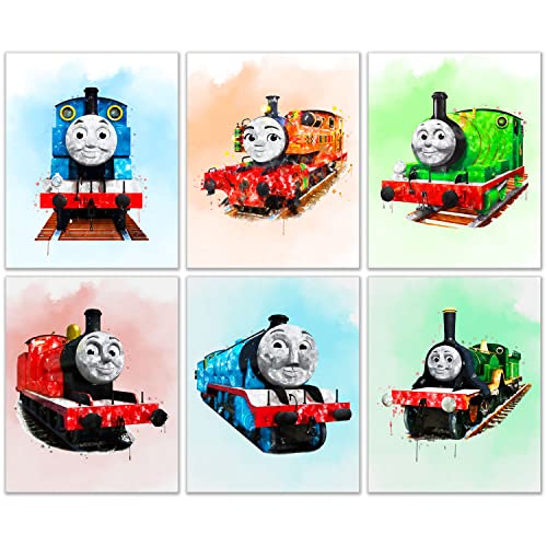 Thomas & Friends Watercolor Train Prints - Set of 6