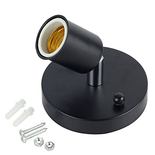 TIANFAN E26 180 Degree Adjustable Ceiling Lamp Holder (Black)