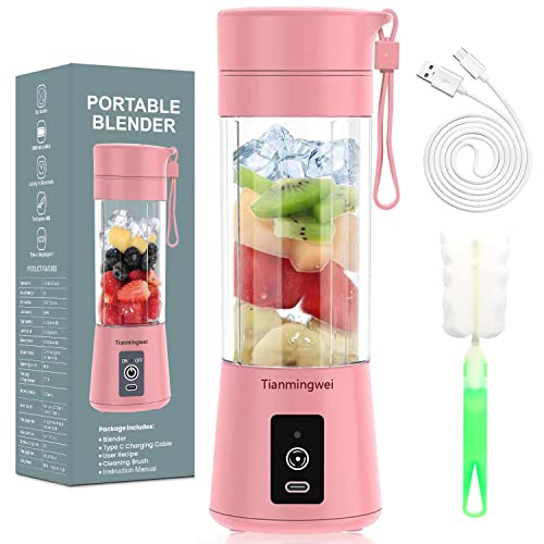 Tianmingwei USB Rechargeable Personal Blender 400ml (Pink)