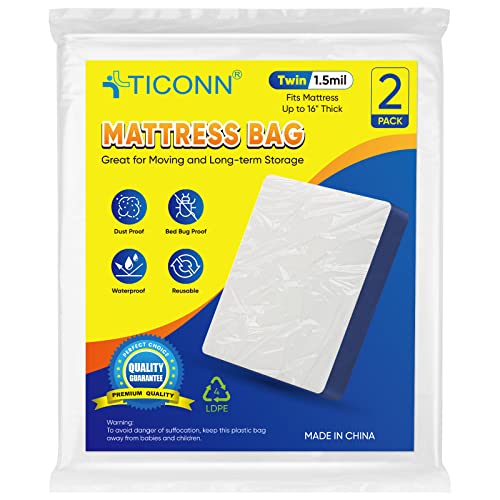 TICONN 2PK Mattress Bag for Moving Storage