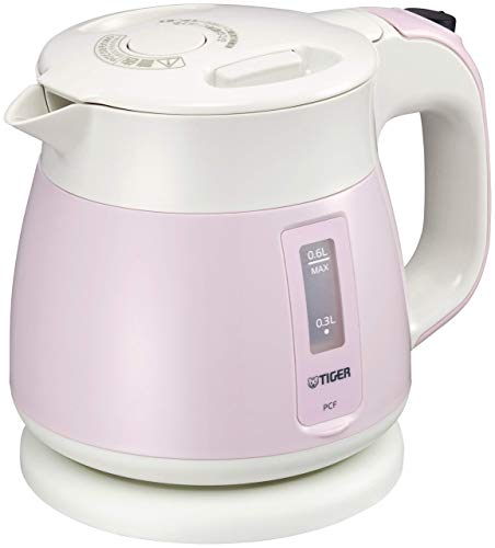 Tiger Thermos Electric Kettle Pink 600ml - Fast Boiling and Stylish