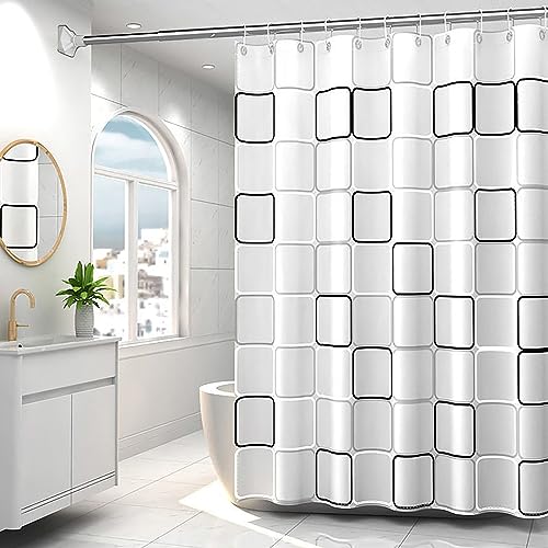 TIKABC 4G PEVA Non-Toxic Waterproof Shower Curtain Liner 72x72 inch