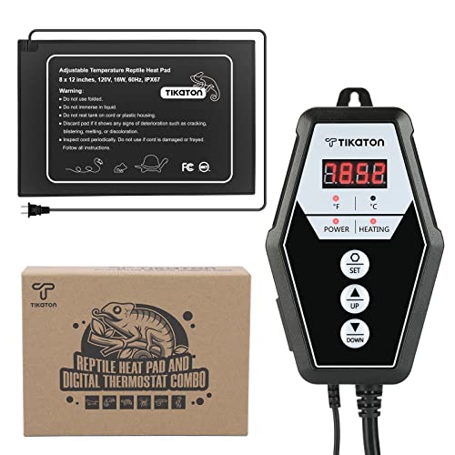 Tikaton Reptile Heating Pad and Digital Thermostat Combo Set