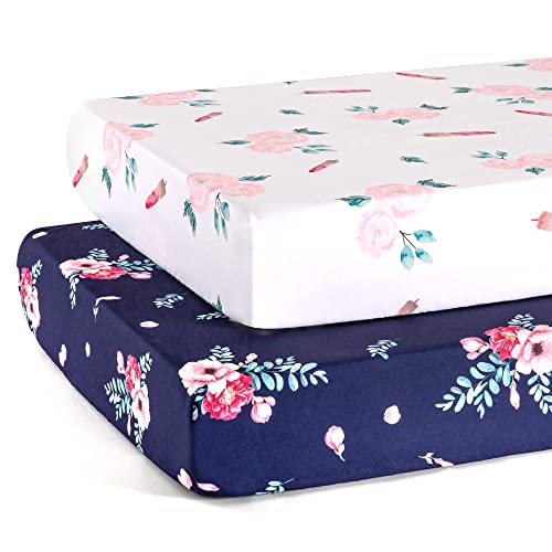 TILLYOU Fitted Crib Sheet Set - Soft Toddler Bed Sheets