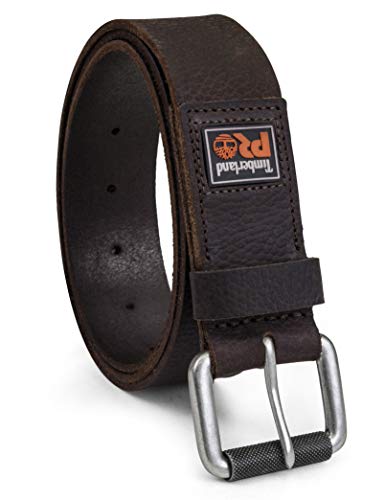 Timberland PRO Men's 38mm Boot Leather Belt, Dark Brown (Rubber Patch), 36