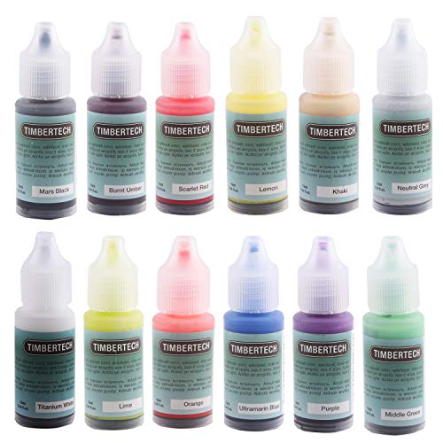 TIMBERTECH 12x10ml Acrylic Paint Set: Quick Drying, Rich Colors for Artists