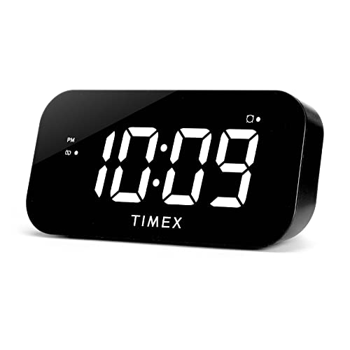 Timex Large Display Alarm Clock with USB Charging Port