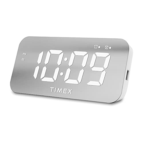 Timex Alarm Clock with USB Charger (5W) and Large Display