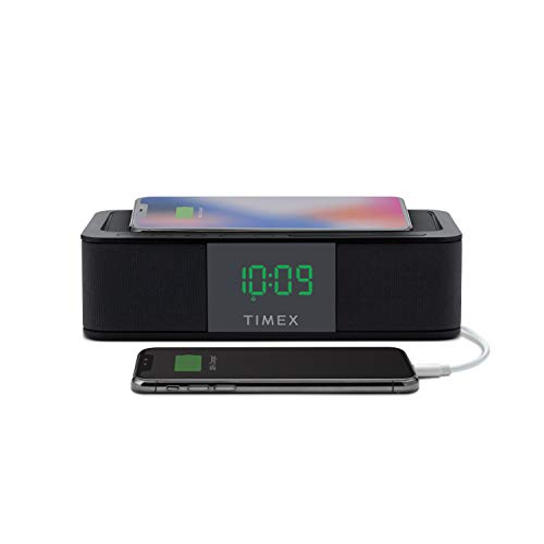 Timex iHome Alarm Clock with QI Wireless Charging and USB