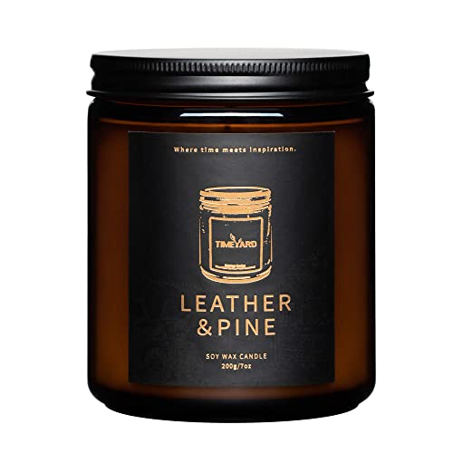TIMEYARD Leather and Pine Scented Candle