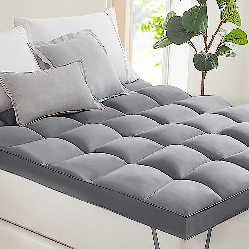 Timimi Full Size Cooling Pillow Top Mattress Topper - Extra Thick Plush Bed Pad