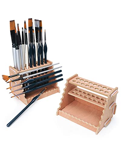  U.S. Art Supply Deluxe Canvas Art Paint Brush Holder & Storage  Organizer Roll-Up Case Bag - 24 Slot Pockets Carry Pouch - Protect Artist  Acrylic Oil Watercolor Paintbrushes - Store Pencils